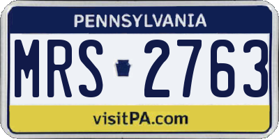 PA license plate MRS2763