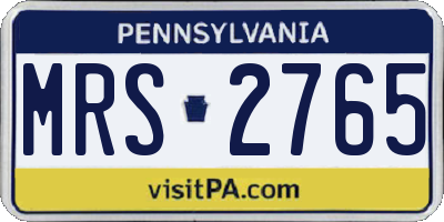 PA license plate MRS2765