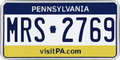 PA license plate MRS2769
