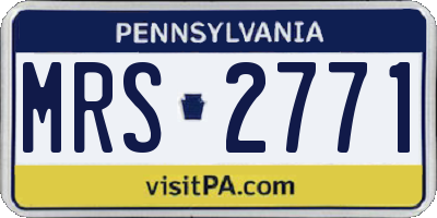 PA license plate MRS2771