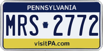 PA license plate MRS2772