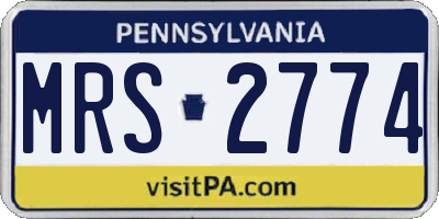 PA license plate MRS2774