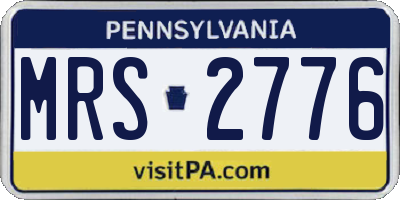 PA license plate MRS2776