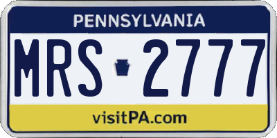 PA license plate MRS2777
