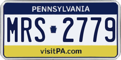 PA license plate MRS2779