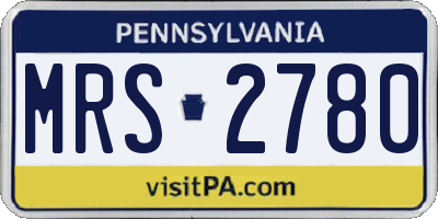 PA license plate MRS2780