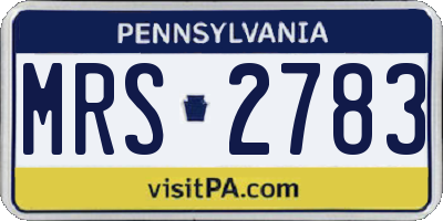 PA license plate MRS2783