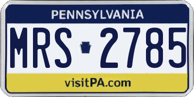 PA license plate MRS2785