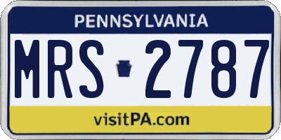 PA license plate MRS2787