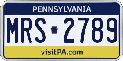 PA license plate MRS2789