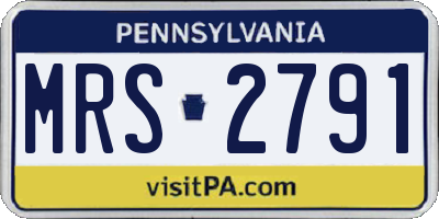 PA license plate MRS2791