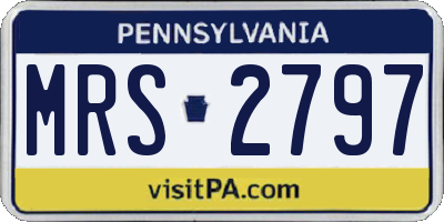 PA license plate MRS2797