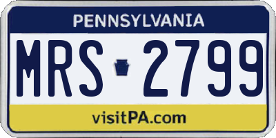 PA license plate MRS2799