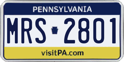 PA license plate MRS2801