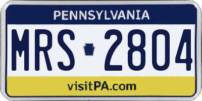 PA license plate MRS2804