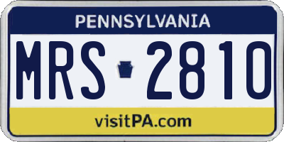 PA license plate MRS2810