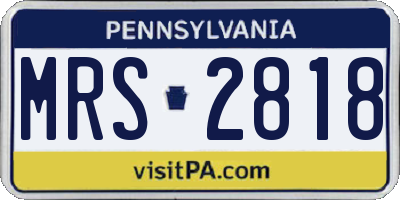 PA license plate MRS2818