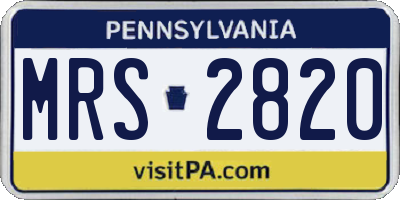 PA license plate MRS2820
