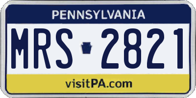 PA license plate MRS2821
