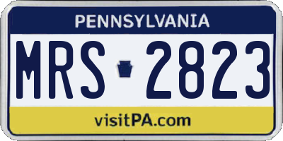 PA license plate MRS2823