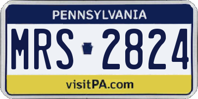 PA license plate MRS2824