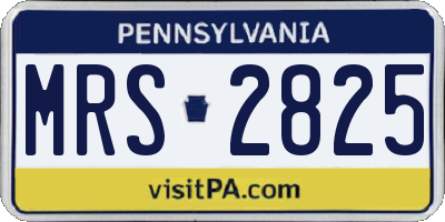 PA license plate MRS2825