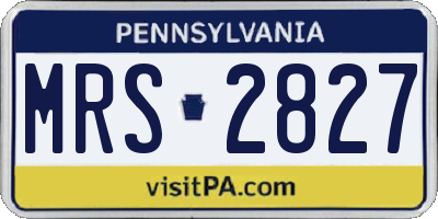 PA license plate MRS2827
