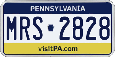 PA license plate MRS2828