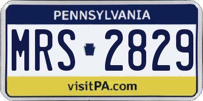 PA license plate MRS2829
