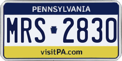 PA license plate MRS2830