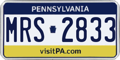 PA license plate MRS2833