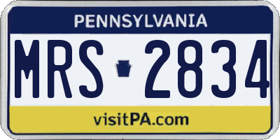 PA license plate MRS2834