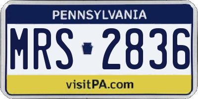 PA license plate MRS2836