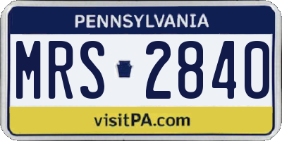 PA license plate MRS2840