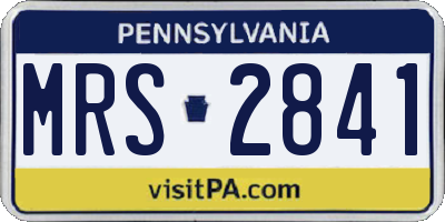 PA license plate MRS2841