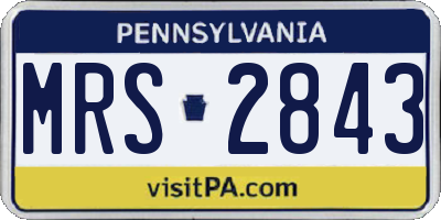 PA license plate MRS2843