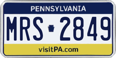 PA license plate MRS2849