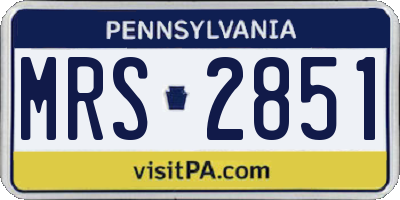 PA license plate MRS2851