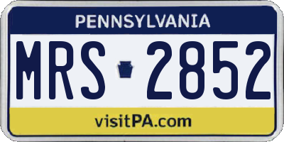PA license plate MRS2852