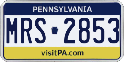 PA license plate MRS2853