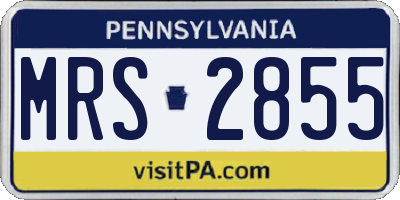 PA license plate MRS2855