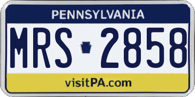 PA license plate MRS2858