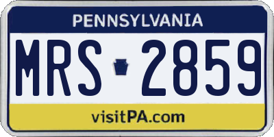 PA license plate MRS2859