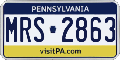 PA license plate MRS2863