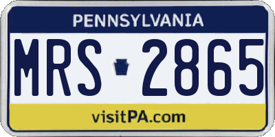 PA license plate MRS2865