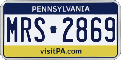 PA license plate MRS2869