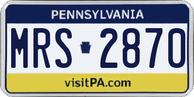 PA license plate MRS2870