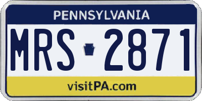 PA license plate MRS2871