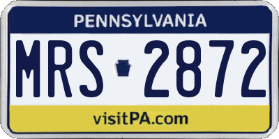 PA license plate MRS2872