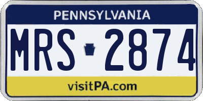 PA license plate MRS2874